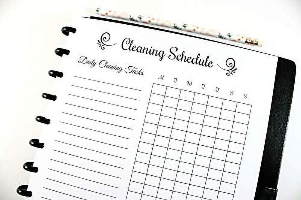 Cleaning Planner Schedule Inserts for 11 Disc Planners