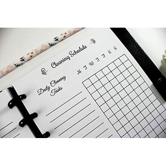 Cleaning Planner Schedule Inserts for 8 Disc Planners