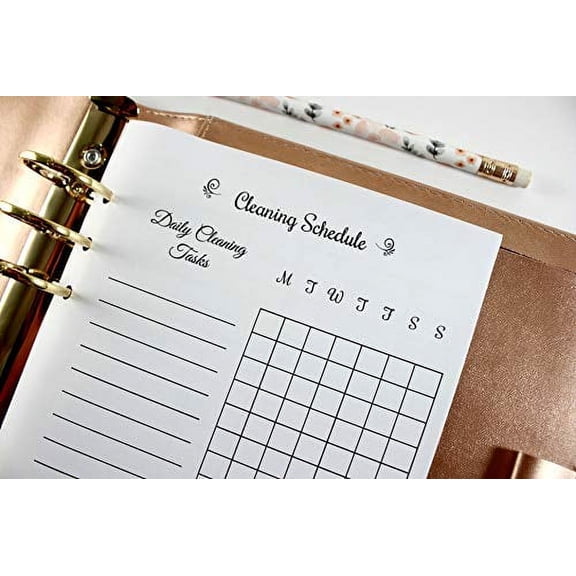 Cleaning Planner Schedule Inserts for A5 Planners