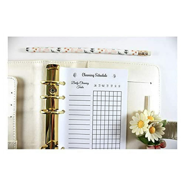 Cleaning Planner Schedule Inserts for Personal Size Planners 