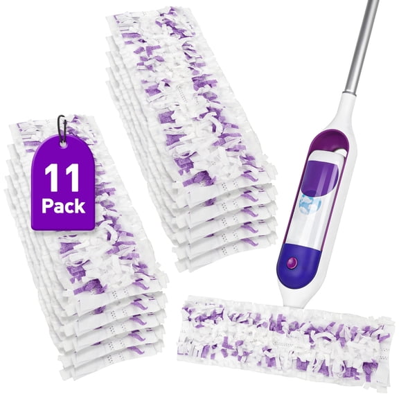 DAKOMM 11 Pack Disposable Mop Pads Compatible with Power Mop Pads Multi-Surface Mopping Pads Refill for Floor Cleaning