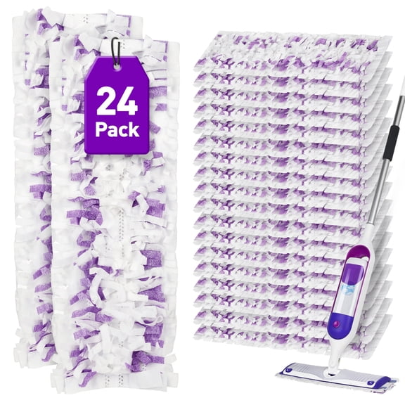 DAKOMM 24 Pack Disposable Power Mop Pads Compatible with Power Mop Refills, Thickened Multi-Surface Mopping Pads Refill for Floor Cleaning