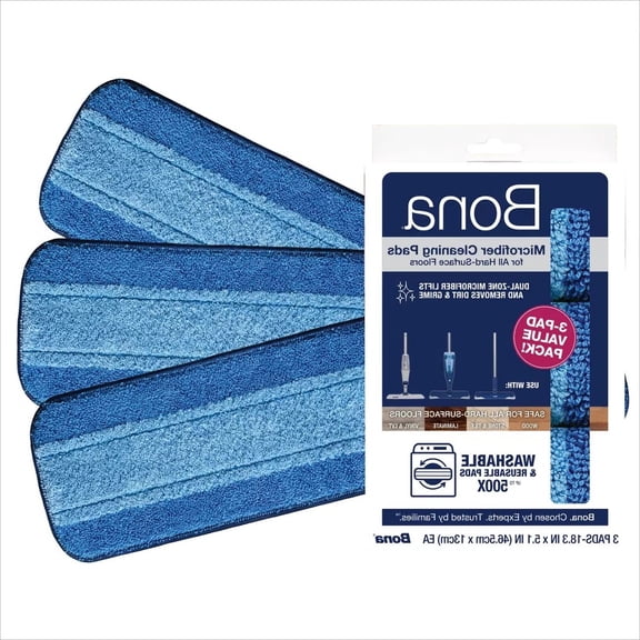Cleaning Products Reusable Mop Refill Multi Surface Microfiber Cleaning & Mopping Pads Value Pack - Unscented - 3ct