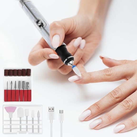 Keyohome Electric Nail Drill Kit,Portable File for Acrylic Gel Nails,Professional Machine Efile Manicure Pedicure Tools With Drill Bits for Home Salon Use,Rechargeable