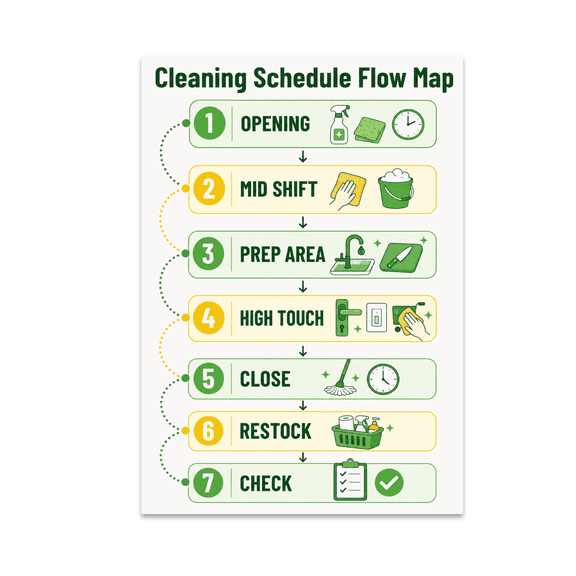 Cleaning Schedule Flow Map Wall Decor - Home Organizer - 13x19 Poster Print
