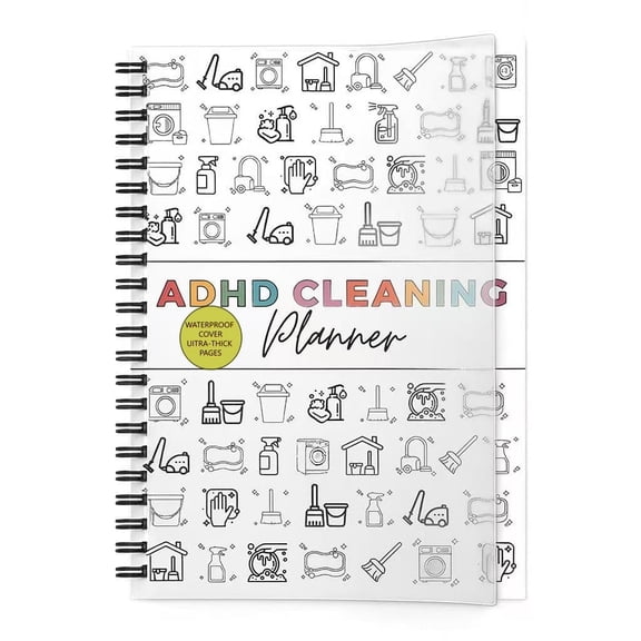 Cleaning Planner with Waterproof Frosted Cover, 72 Pages Large Home Cleaning Checklist Notebook, Daily Weekly Monthly Organizing Book, 8.2711.22 inch