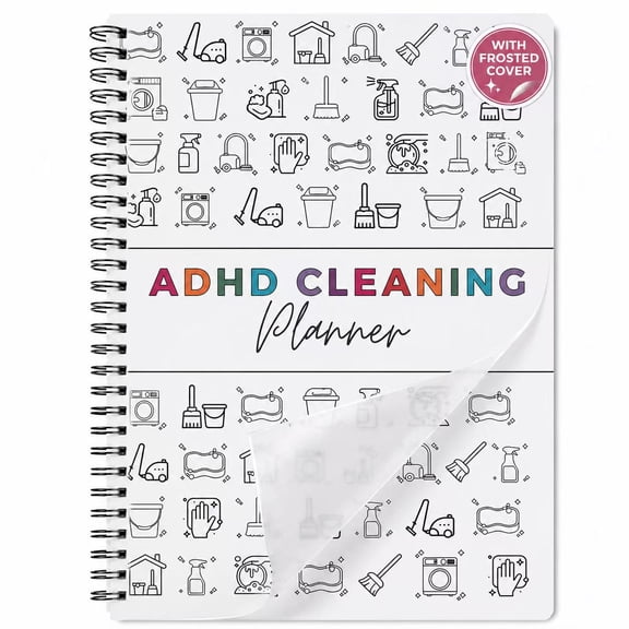 Cleaning Planner with Waterproof Frosted Cover, 72 Pages Large Home Cleaning Checklist Notebook, Daily Weekly Monthly Organizing Book, 8.27×11.22 inch