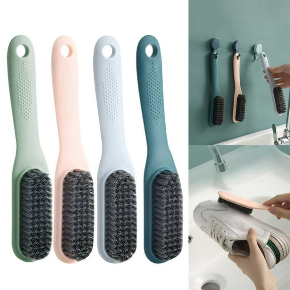 Cleaning Scrub Brush for Laundry Carpet, -Sided Soft Bristle Cleaning Brush Long Handle Laundry Brush, Comfort Grip Nylon Brushes for Clean Carpet,Clothes,Shoes Clearance