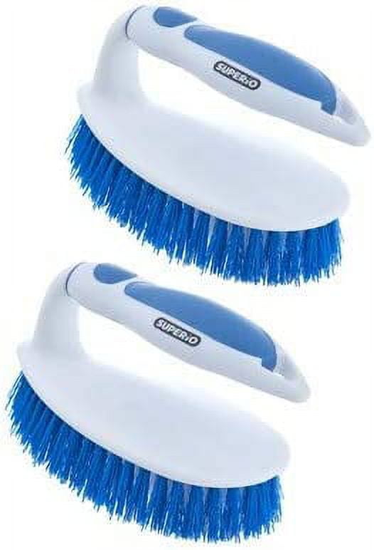 Cleaning Scrub Brush with Stiff Bristles and Comfort Grip Handle,Blue 2  Pack Heavy-Duty Household Utility Scrubber for Kitchen, Bathroom, Shower,  Sink, Toilet 