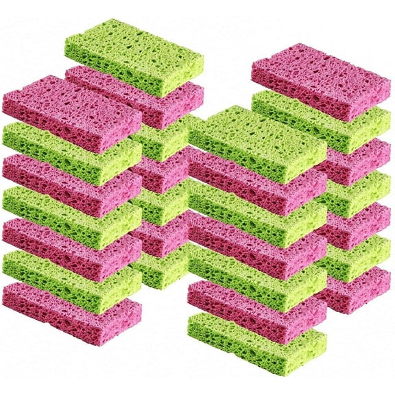 Cleaning Scrub Sponge by Scrub-it - Scrubbing Dish Sponges Use for Kitchens, Bathroom & More - 24 Pack -Colors May Vary-