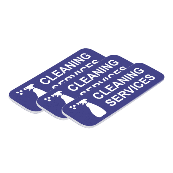 Cleaning Services 1 x 3" Name Tag/Badge, Blue, (3 Pack)