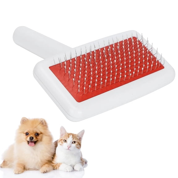 Cleaning Slicker Brush, Pet Grooming Tool, Comfortable Design, Smooth Plastic Stainless Steel, Suitable for Small & Medium Pets, Tidying & Fluffing, Promotes Skin Health