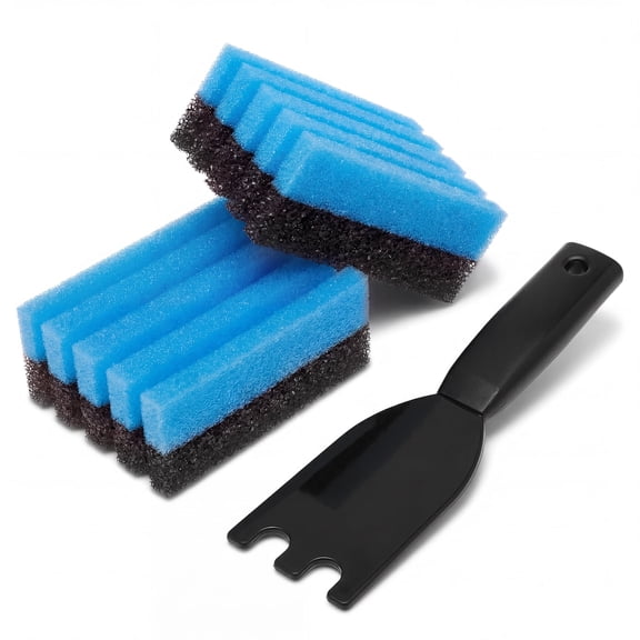 3Pcs Groove Grill Cleaning Sponge and Scraper Set for George Foreman Grills, Panini Press, Waffle Makers & Ridged Griddles (Non-Scratch)