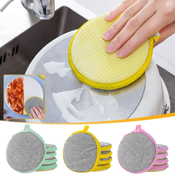 Cleaning Sponges Household Kitchen Oil Degreased Double-sided Sponge Wipe For Washing Dishes for Dishes on Clearance