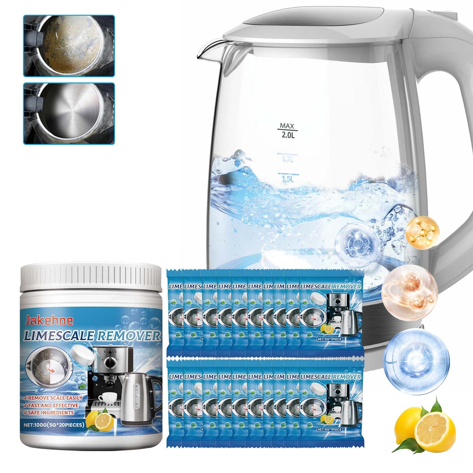 Cleaning Supplies 2025 New Limescale Cleaning Tablets Clean Kettle