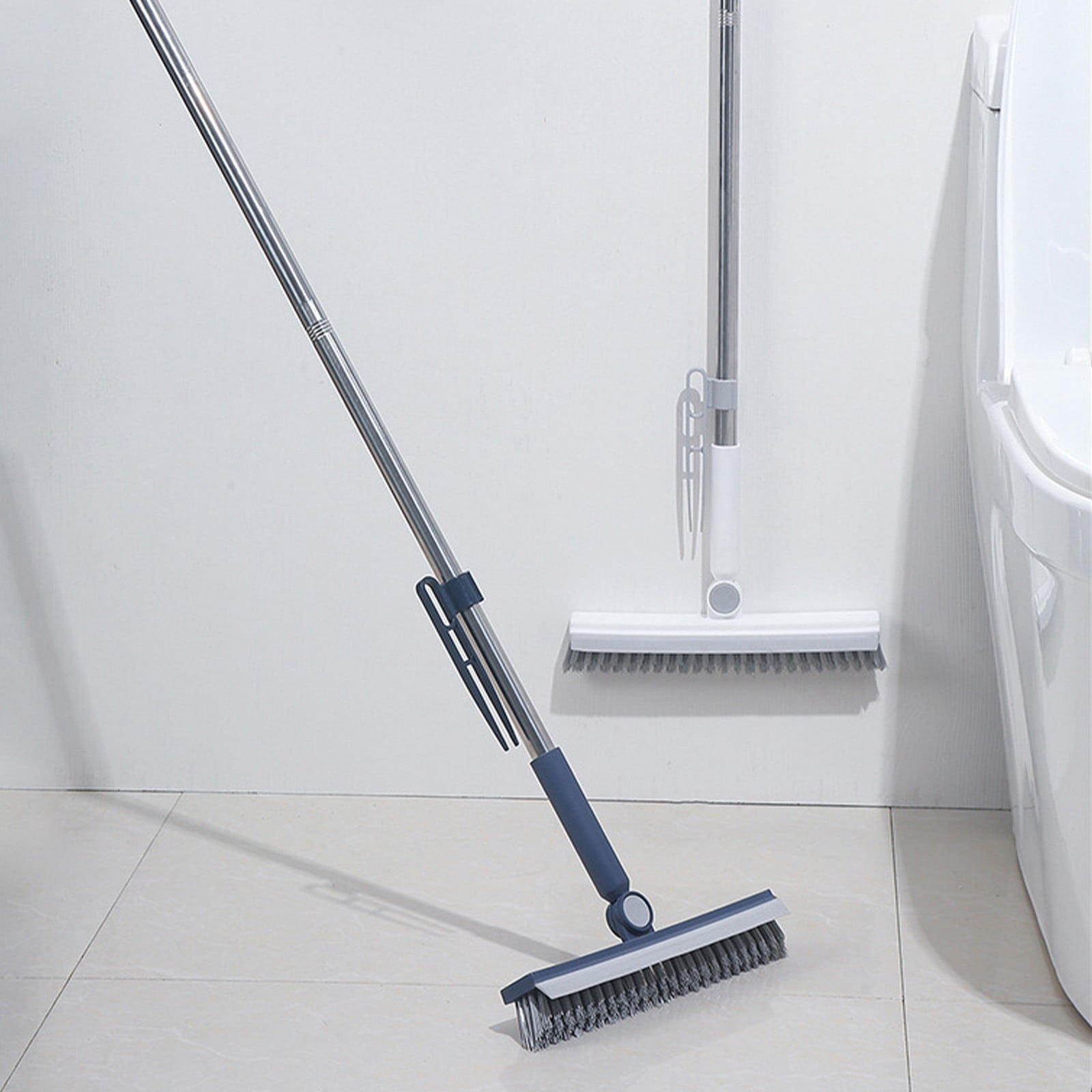 Cleaning Supplies under $5 kkbbma Floor Scrubbing Brush, Floor Scrub Brush with Long Handle, Stiff Bristle Brush for Bathroom Shower Indoor Cleaning, Deck Scrubber for Garage,Tile and Wall