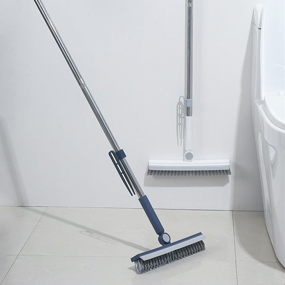 Cleaning Supplies under $5 kkbbma Floor Scrubbing Brush, Floor Scrub Brush with Long Handle, Stiff Bristle Brush for Bathroom Shower Indoor Cleaning, Deck Scrubber for Garage,Tile and Wall