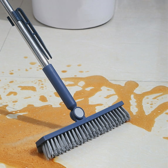 Cleaning Supplies under $5 kkbbma Floor Scrubbing Brush, Floor Scrub Brush with Long Handle, Stiff Bristle Brush for Bathroom Shower Indoor Cleaning, Deck Scrubber for Garage,Tile and Wall