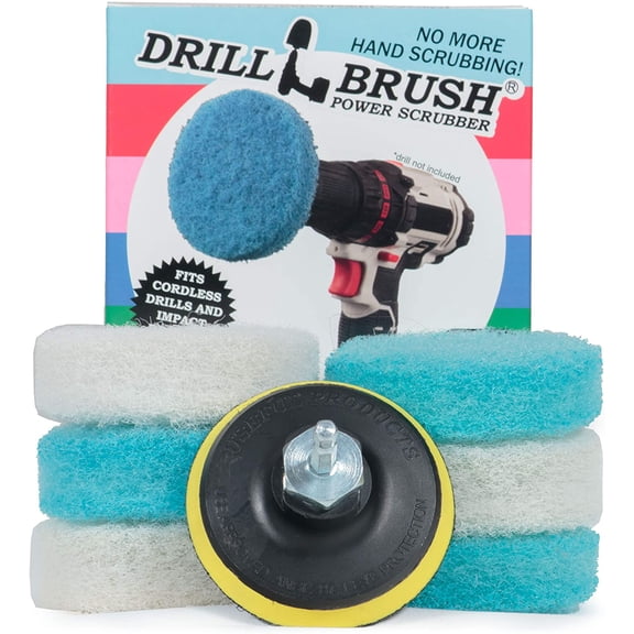 Cleaning Supplies - Bathroom Accessories - Scrub Pads - Floor Scrubber - Shower Cleaner - Scouring Pad Kit - Bath Mat Bathroom Sink - Drill Scrubber - Attachment - Soap Scum, Hard Water Stains