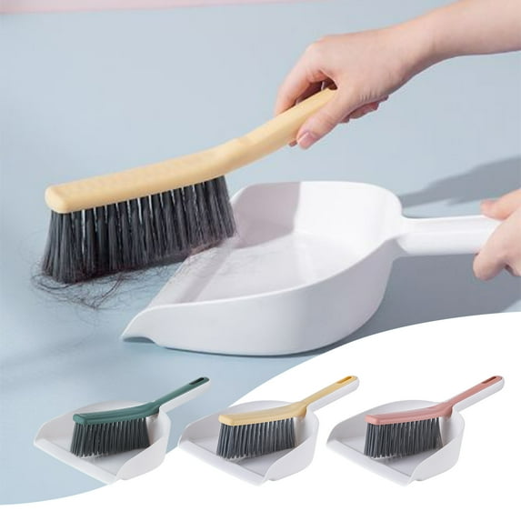 Cleaning Supplies under $5 kkbbma Dustpan and Brush Set, Hand Mini Broom and Dustpan Set, Small Broom and Dustpan Set for Kitchen/Desktops/Bedroom