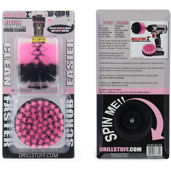 Cleaning Supplies - Drill Brush - Grout Cleaner - Shower Cleaner- Spin Scrubber Bathroom Set -Cleaning Brush Kit- Power Scrubber Combo for sinks, tub, shower stall, flooring, baseboards, bathroom tile