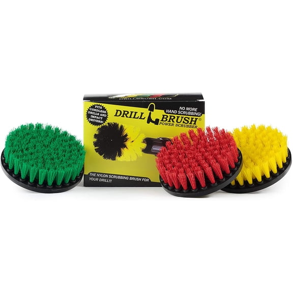 Cleaning Supplies - Drill Brush - Outdoor - Grout Cleaner - Spin Brush Multi-Purpose 3 Piece Kit - Kitchen Accessories - Stove, Sink, and Flooring - Bathroom Cleaner - Shower Cleaner - Bidet - Tub