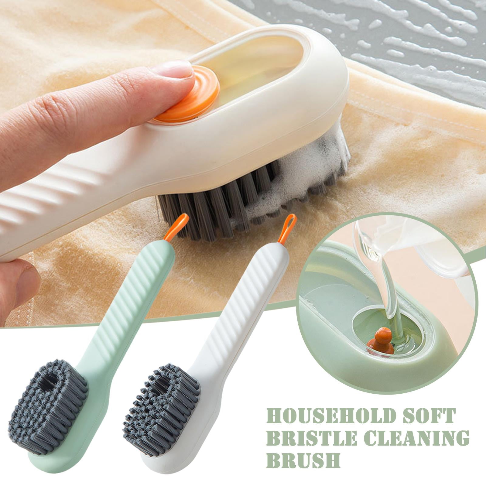 Cleaning Supplies Household Soft Bristle Cleaning Brush, Press Type  Automatic Liquid Adding Brush on