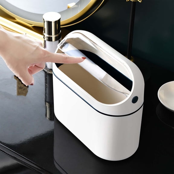 Cleaning Supplies, Mini Trash Can With Lid Small Desk Countertop Mini Garbage Cans Waste Basket Removable Small Garbage Can Up Counter Garbage Lint Bin For Bathroom, Women Gifts