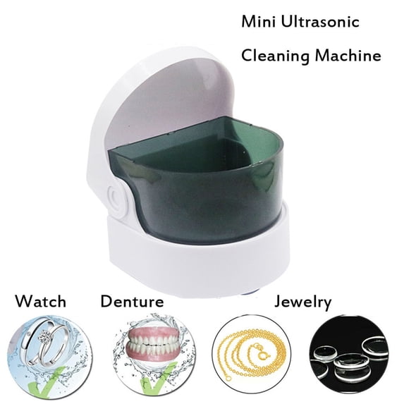 Cleaning Supplies,Ultrasonic Jewelry Cleaner Machine, Portable Mini Cleaner for Eyeglasses, Rings, Necklaces, Watches, Dentures - Battery Powered, Suction Cup Base, Gentle & Effective Cleaning