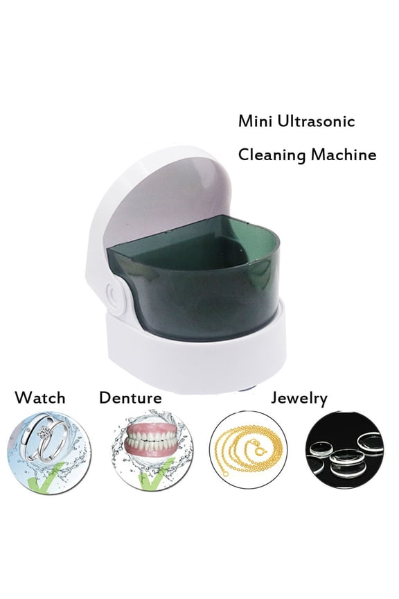 Cleaning Supplies,Ultrasonic Jewelry Cleaner Machine, Portable Mini Cleaner for Eyeglasses, Rings, Necklaces, Watches, Dentures - Battery Powered, Suction Cup Base, Gentle & Effective Cleaning