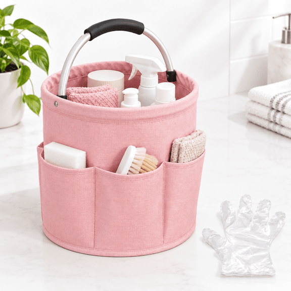 Cleaning Supply Organizer Bag with Handle, Polyester Storage for Household and Outdoor Use