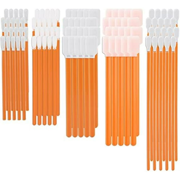 Cleaning Swab Kit Mixed Microfiber and Foam Swab Sticks (5 Types, Total 100 Packs) for Printer, Gun, Optics Lens, Camera, Arts and Crafts, Automotive Detailing (FAC501)$$Office