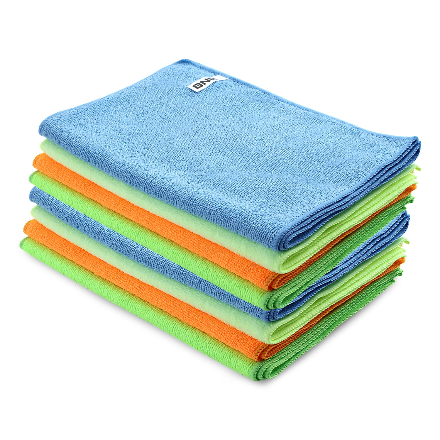Cleaning Towels Car Washing Microfiber Cloth for Auto Detailing Home Kitchen, 12x16 Inch, Yellow, Orange, Blue, Green, Pack of 12