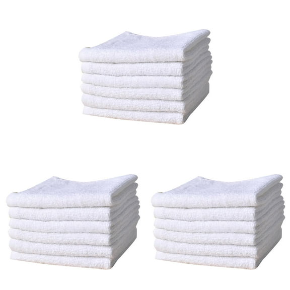 Cleaning Towels for Home, Soft Cotton Washcloths for face, 6 Packs Hand Fingertip Towels, Quick-Dry White Wash Cloths for Home, Car, Automotive, and Garage Cleaning Supplies 9.8*9.8 Inch