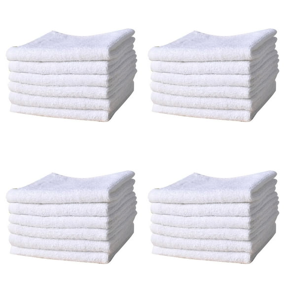 Cleaning Towels for Home, Soft Cotton Washcloths for face, 6 Packs Hand Fingertip Towels, Quick-Dry White Wash Cloths for Home, Car, Automotive, and Garage Cleaning Supplies 9.8*9.8 Inch