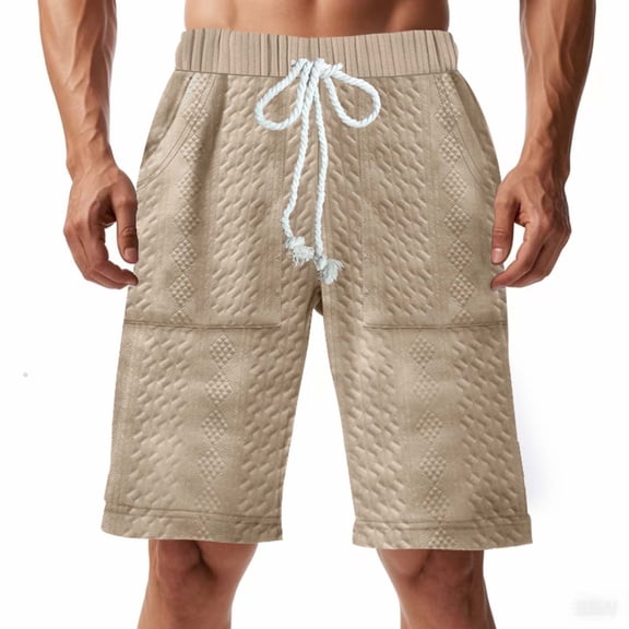 Cleaning Twill Shorts for Men High Waisted Knee Length Pants Lace-Up Stretch Adjustable Sweatpants Solid Basic Trouser Lounge Breathable Chino Shorts Running Cycling Workout Short With Pockets