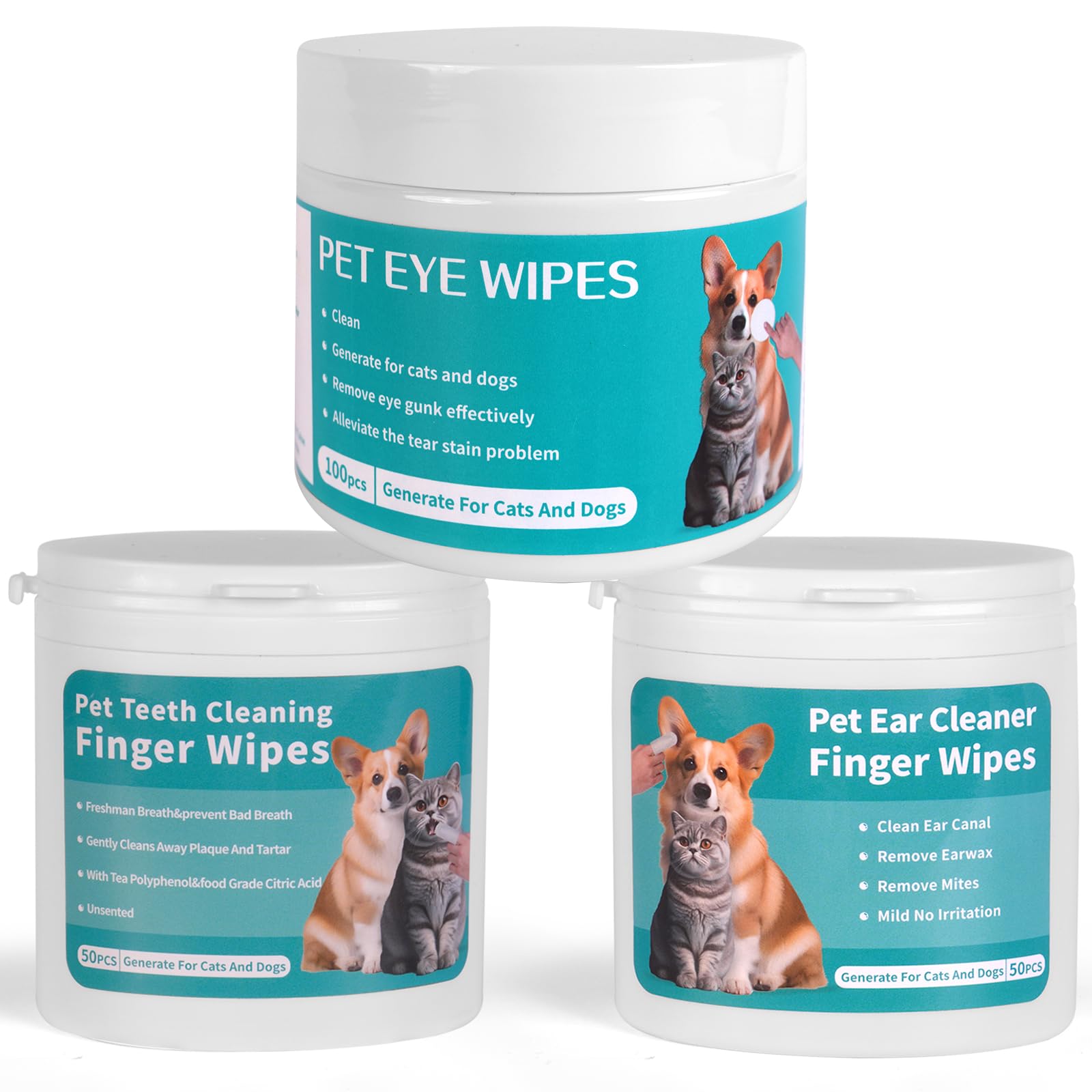 Cleaning Wipes Eye Wipes Dog and Cat Ear Finger Wipes Pet Grooming