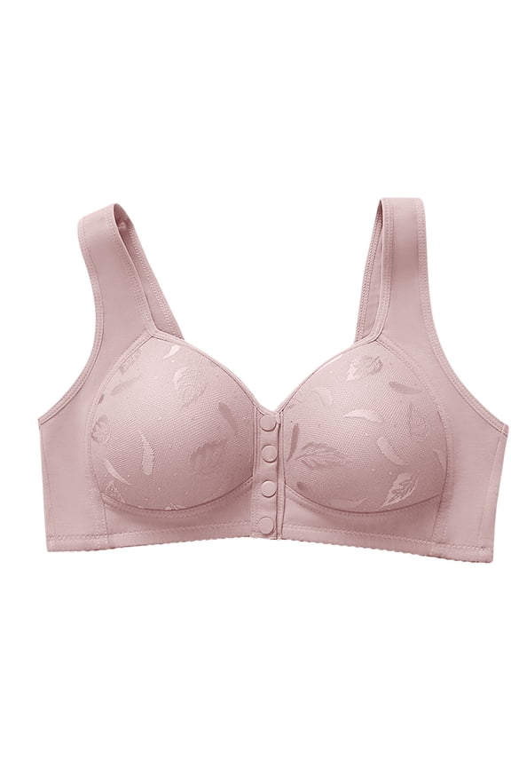 Cleaning Womens Front Buckle Brassiere Full Coverage Shelf Bra Support Push-Up Non-Slip Anti-Sagging Seamless Bras Breathable Daily Bras