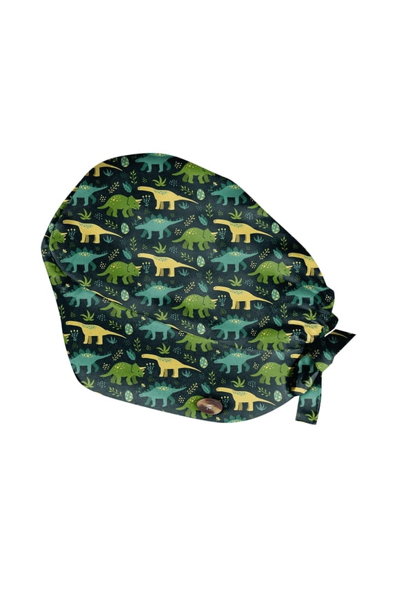 Cleaning Working Cap with Button, Scrub Cap Adjustable Tie Back Hats for Women Men