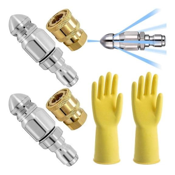 Cleaning and Unclogging Nozzle,Pressure Turbo Nozzle, Sewer Cleaning Tool High-Pressure Nozzle 1/4inch Quickly Connector