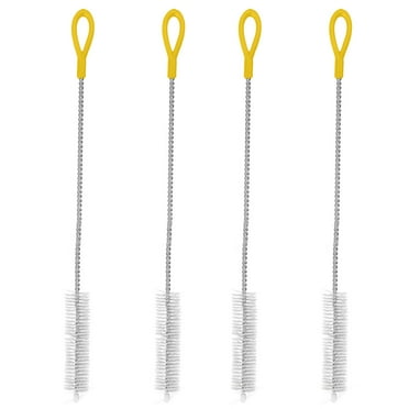 Cleaning brush Set of 4-extra long straw cleaner for metal and plastic reusable drinking straws - yellow