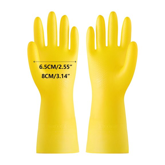 Cleaning gloves Reusable Rubber Dishwashing Cleaning Gloves for Kitchen Bathroom Non Slip Grippy Long Washing Gloves with Flocked Liner Flexible Waterpr