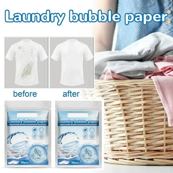 Cleaning supplies 2 PCS Laundry Bubble Paper Cleaning And Stain Removing Concentrated Laundry Tablets Long Lasting Fragrance Preserving Clothing Home
