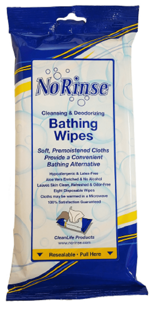 Cleanlife Products No-rinse Bathing Wipes Alcohol-Free 8 x 8 Inch , 4 Packs of 8 Wipes (32 Count)