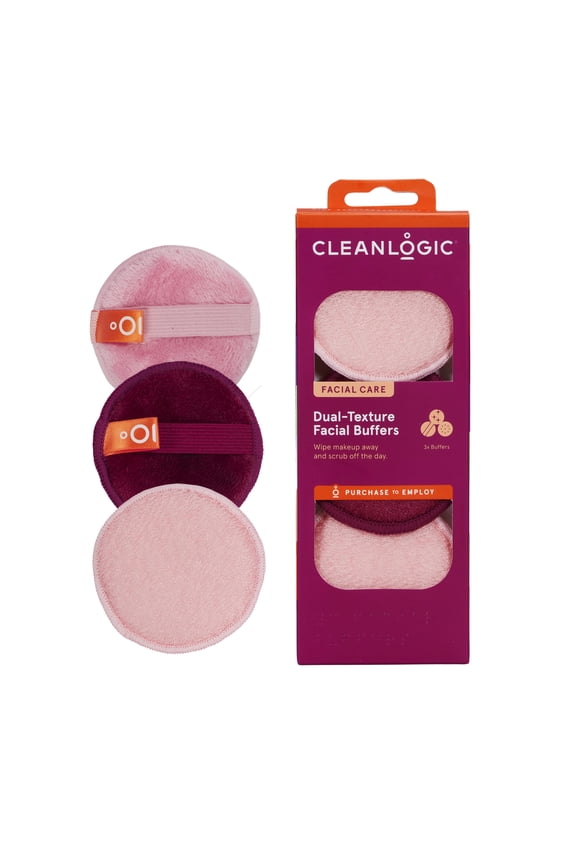 Dual-Texture Facial Buffers, Gentle Exfoliating Face Pads (3 Count)