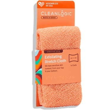 Cleanlogic Exfoliating Stretch Cloth for Sensitive Skin, Gentle Body Scrubber, Color May Vary, 1 Count
