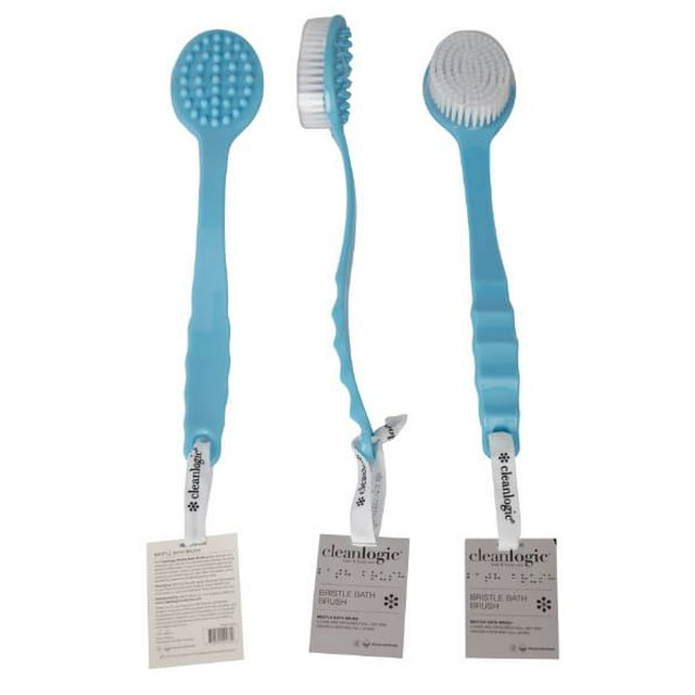 Cleanlogic Plastic Handle Acrylic Bristle Bath Brush