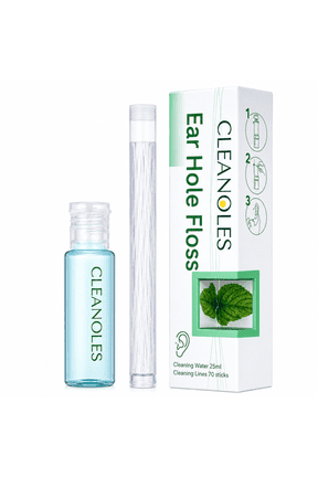 Ear Hole Cleaner Floss Kit, 70 ct SPA-Grade Floss with 25ml Cleansing Solution