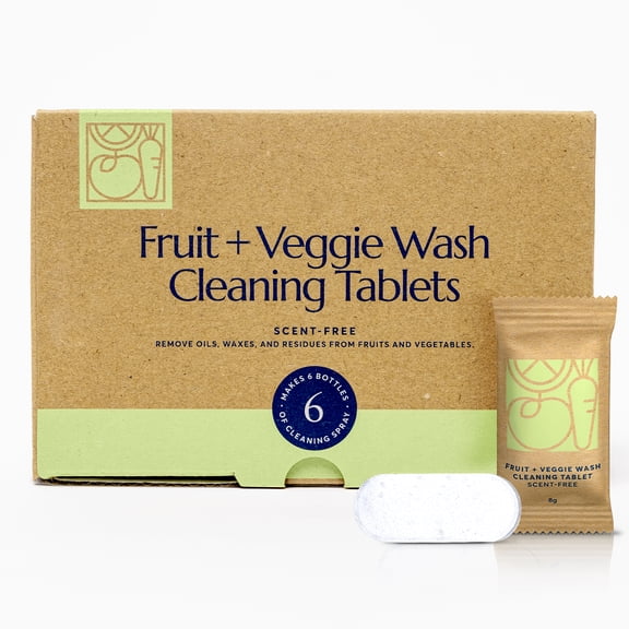 CLEANOMIC Fruit and Veggie Tablets (6 Pack) - Fruit Wash, Veggie Wash, Fruit and Vegetable Wash, Fruit Cleaner, Vegetable Cleaner - Produce Wash