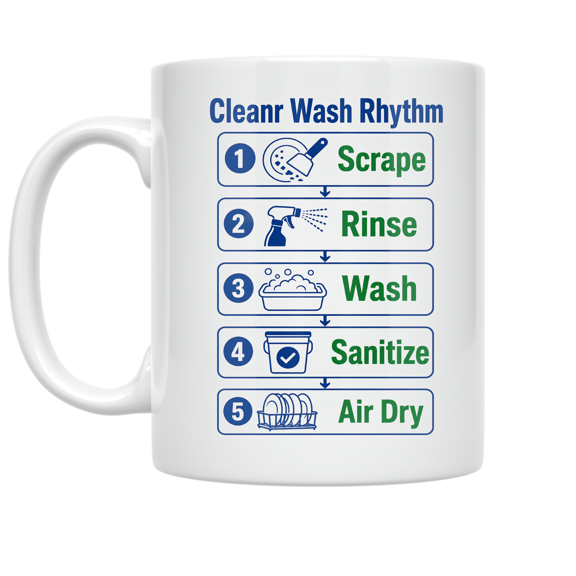 Cleanr Wash Rhythm Flowchart Design - Kitchen Enthusiast - 11 oz Ceramic Coffee Mug